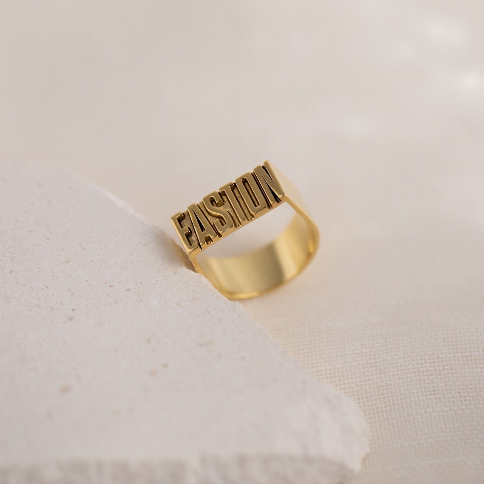 Make a Statement with Our Personalized Bold Name Ring Sterling Silver