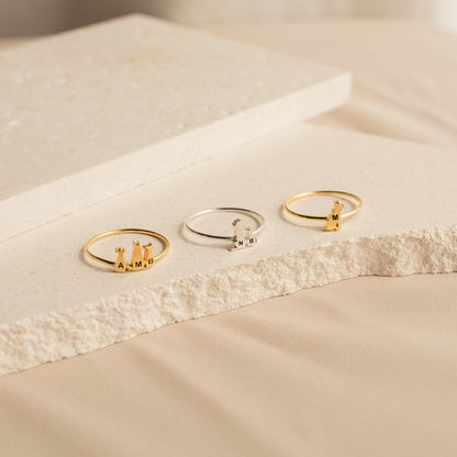 Whimsical Charm: The Dainty 925 Sterling Silver Charm Ring Sterling Silver