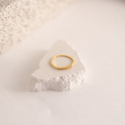 Elegant CZ Diamond Stackable Ring 18K Gold
