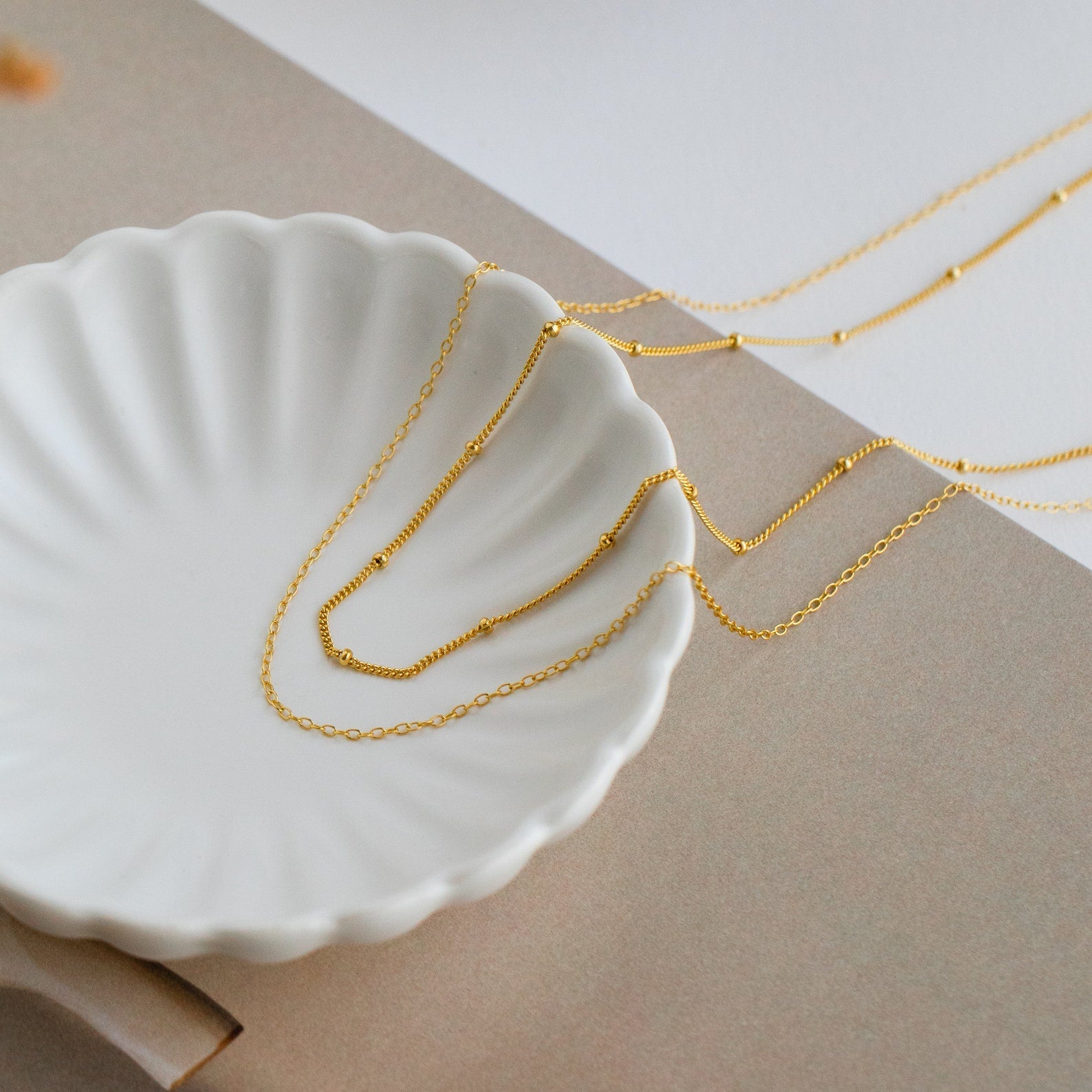 Effortless Chic: Beaded Duo Chain Necklace