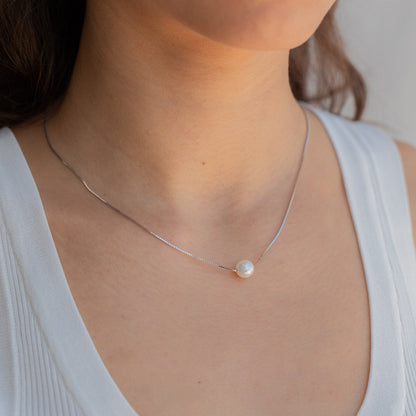Kennedy Pearl Necklace Sterling Silver