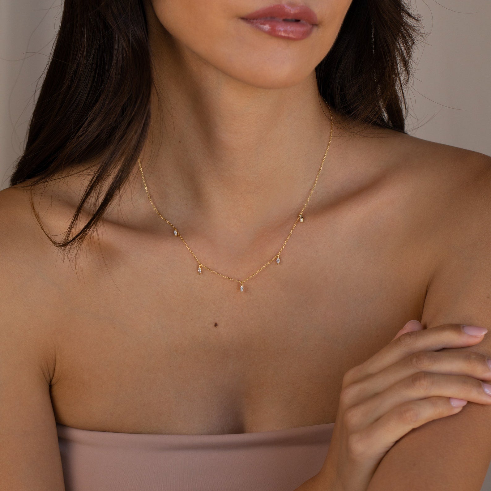 Marquise Station Necklace