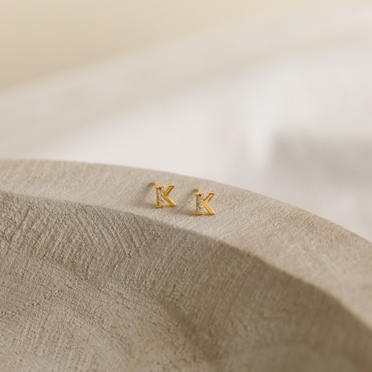 Pave Initial Studs