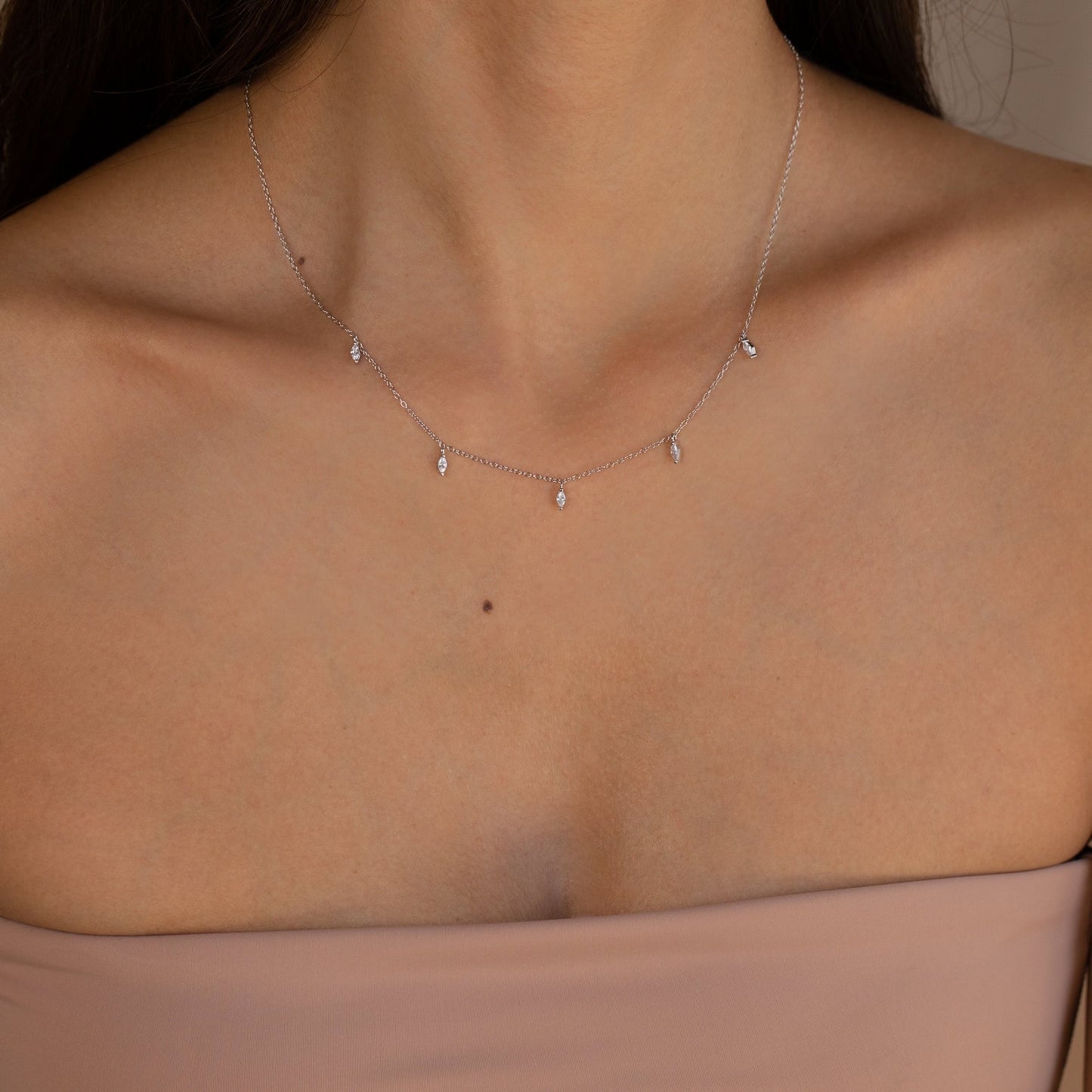 Marquise Station Necklace