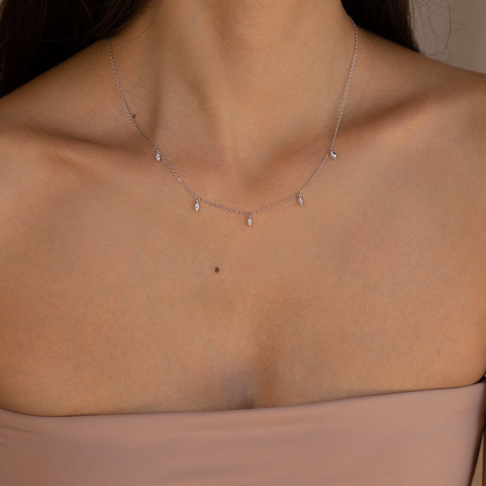 Marquise Station Necklace