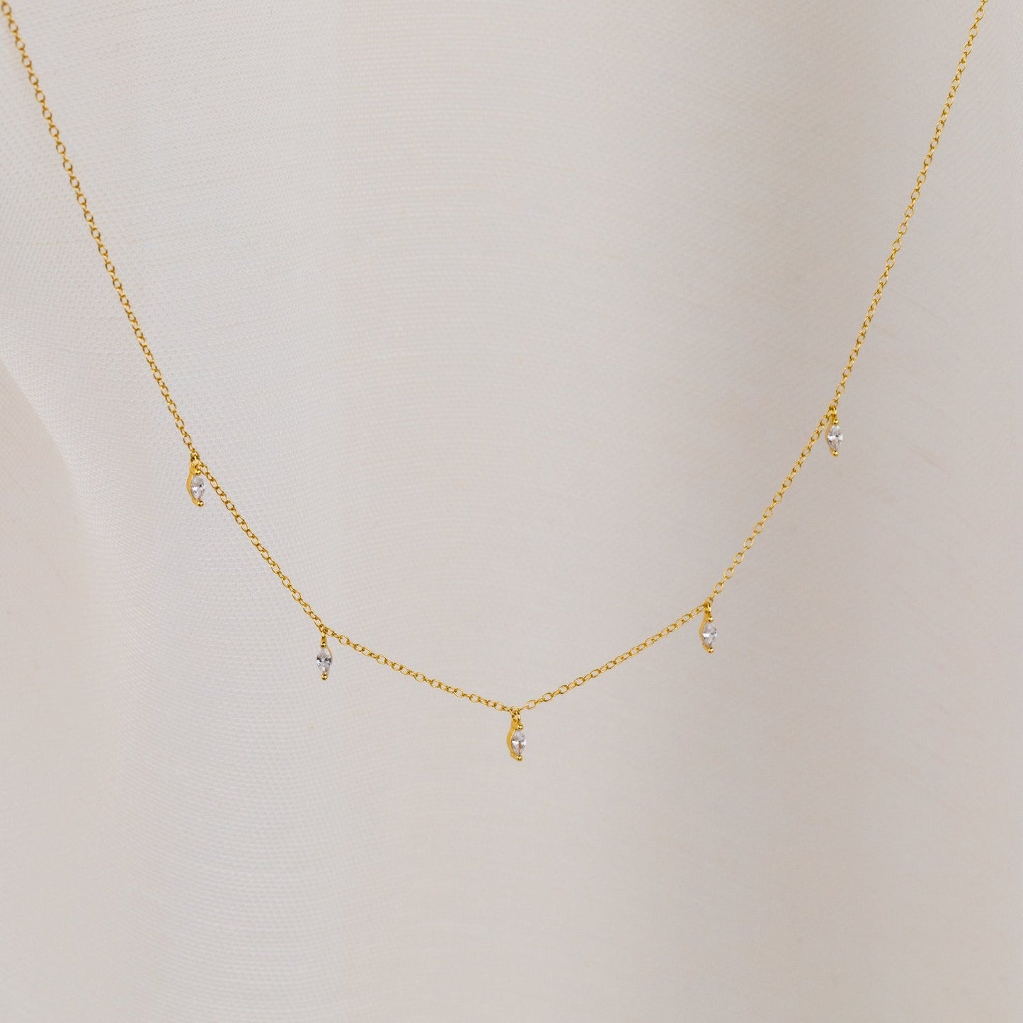 Marquise Station Necklace