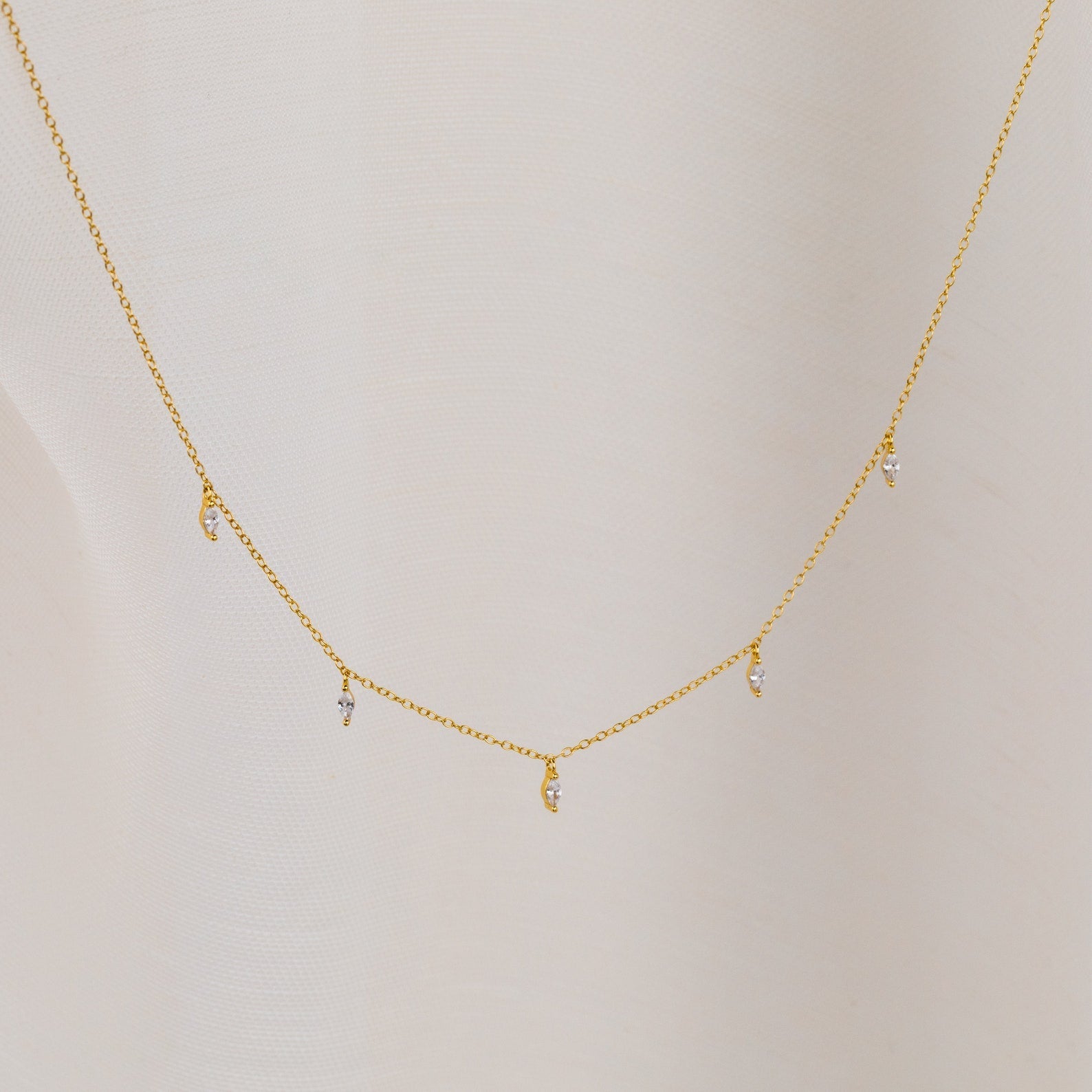 Marquise Station Necklace