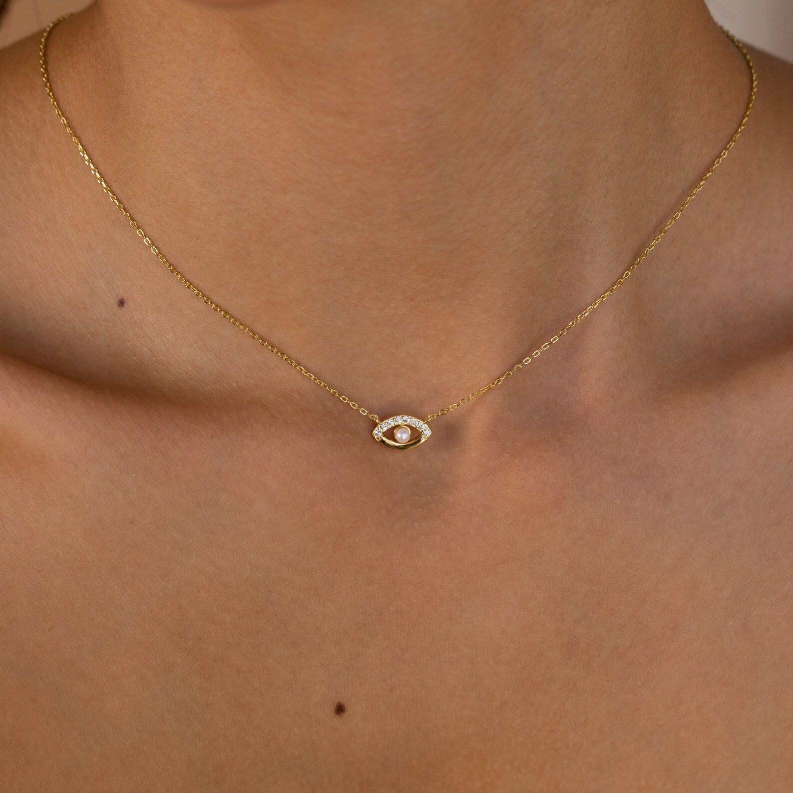 Guardian's Blessing: Evil Eye Diamond Necklace