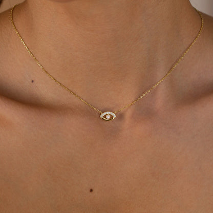 Guardian's Blessing: Evil Eye Diamond Necklace
