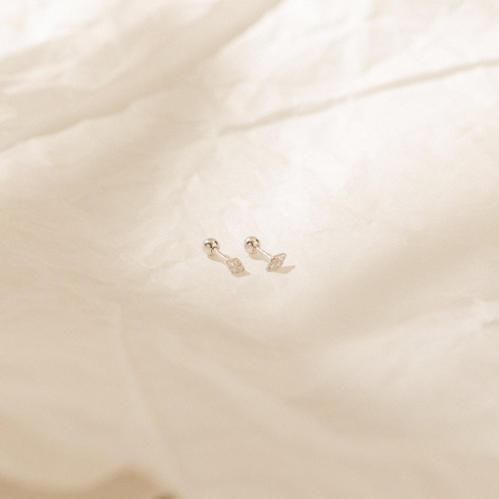 Jocelyn Diamond Studs Sterling Silver