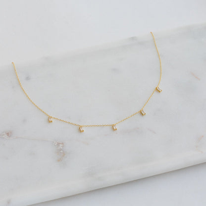 Baguette Station Necklace
