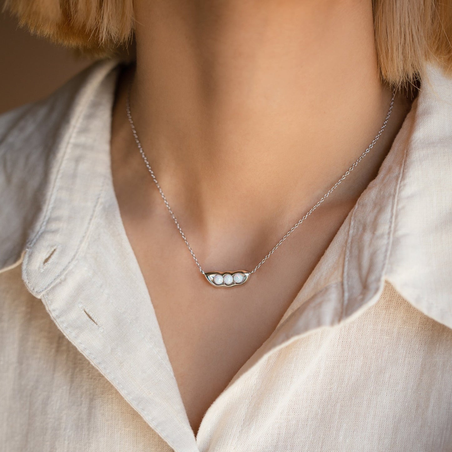 Peas in a Pod Necklace Sterling Silver