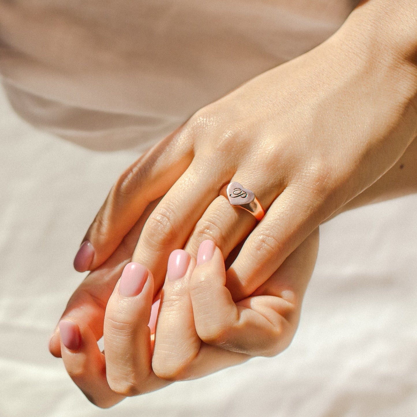 Cherished Affection: The Traditional Initial Heart Signet Ring