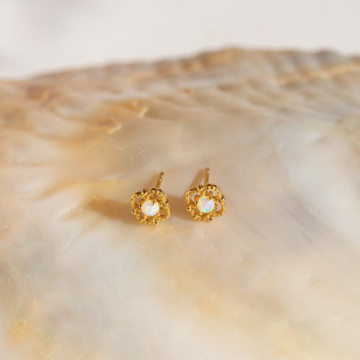 Vintage Opulence: Alora Opal Stud Earrings