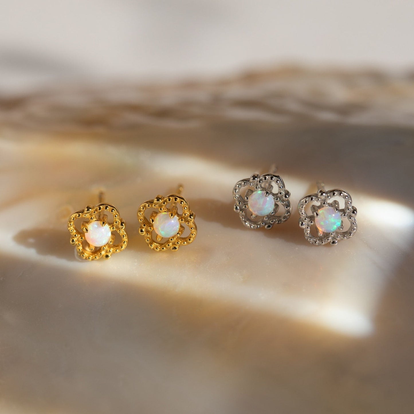 Vintage Opulence: Alora Opal Stud Earrings