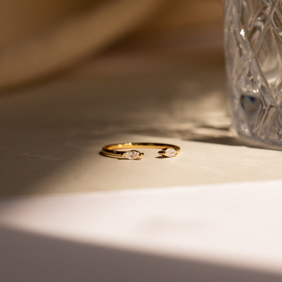 Elevate Your Style with the Celeste Duo Marquise Ring 18K Gold