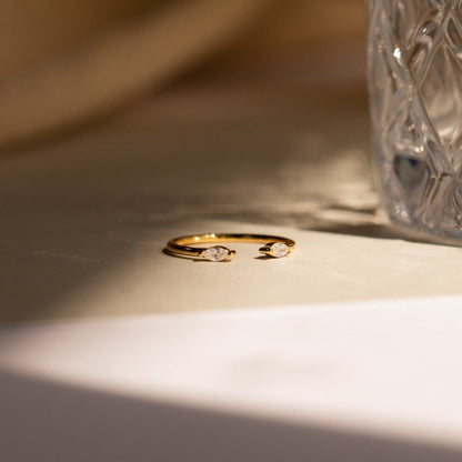 Elevate Your Style with the Celeste Duo Marquise Ring 18K Gold