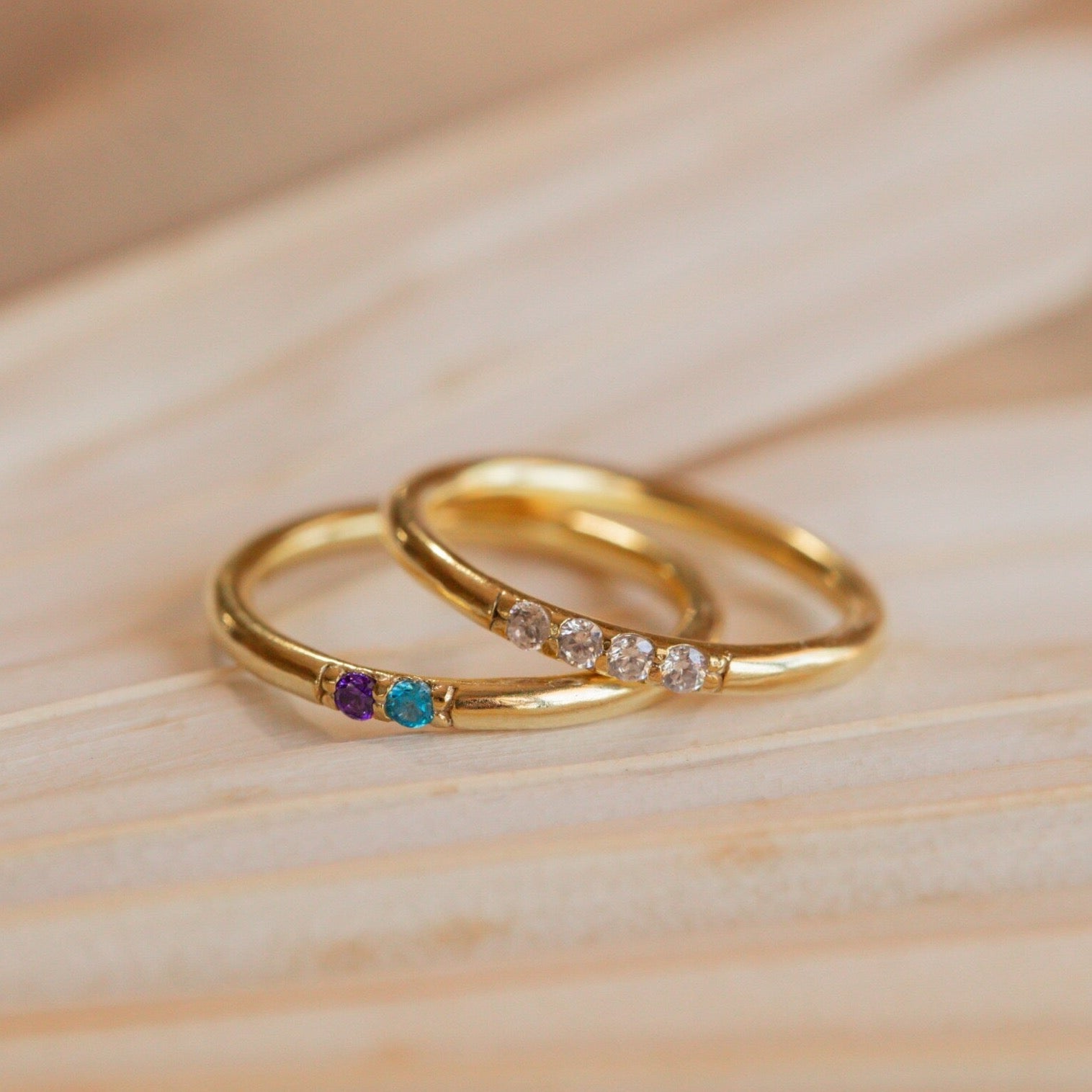 Personalized Elegance: Mini Birthstone Ring