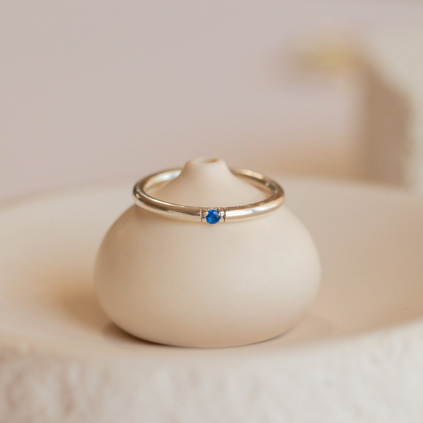 Personalized Elegance: Mini Birthstone Ring Rose Gold