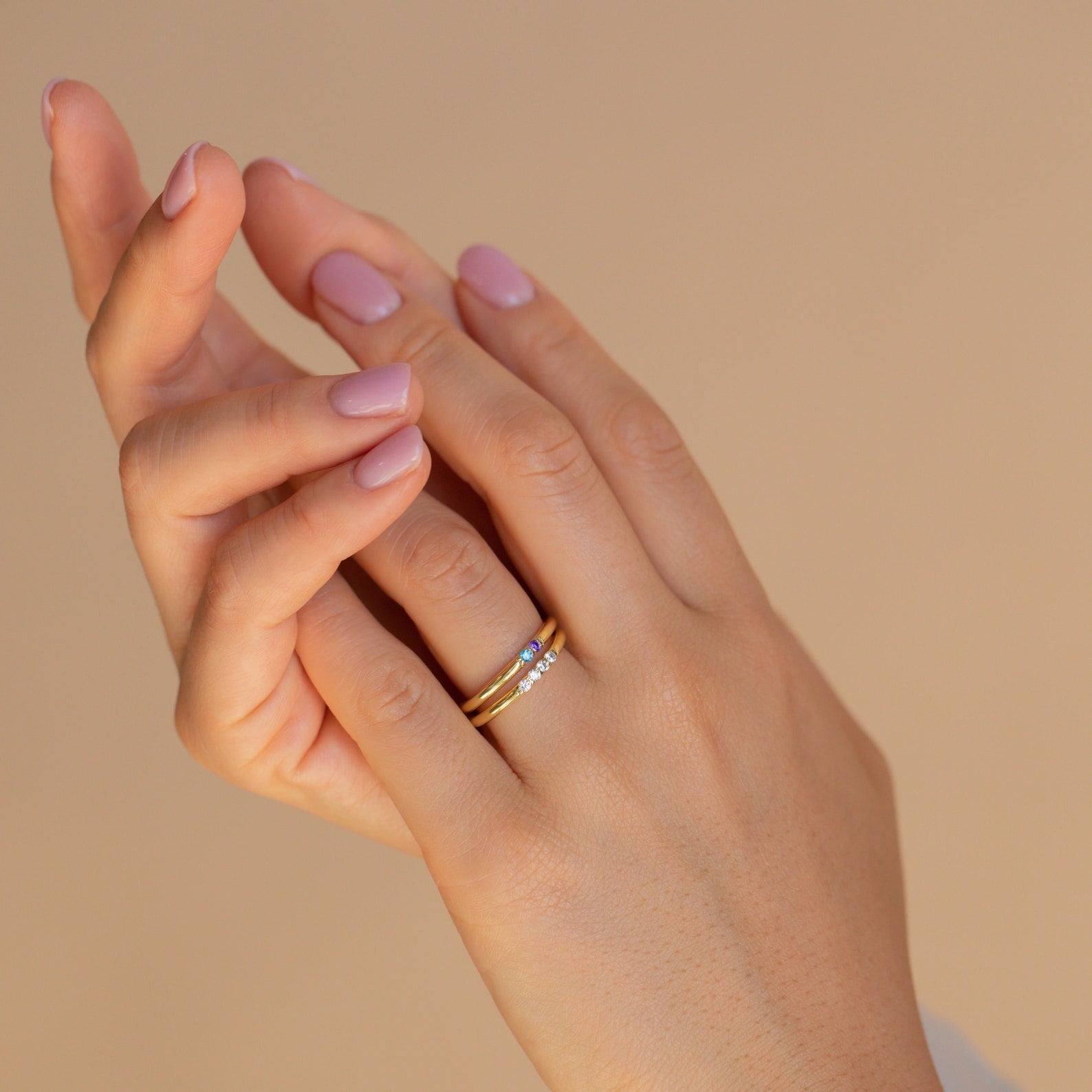 Personalized Elegance: Mini Birthstone Ring