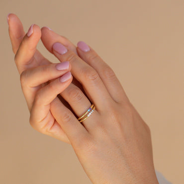 Personalized Elegance: Mini Birthstone Ring