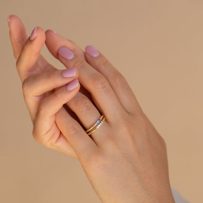 Personalized Elegance: Mini Birthstone Ring