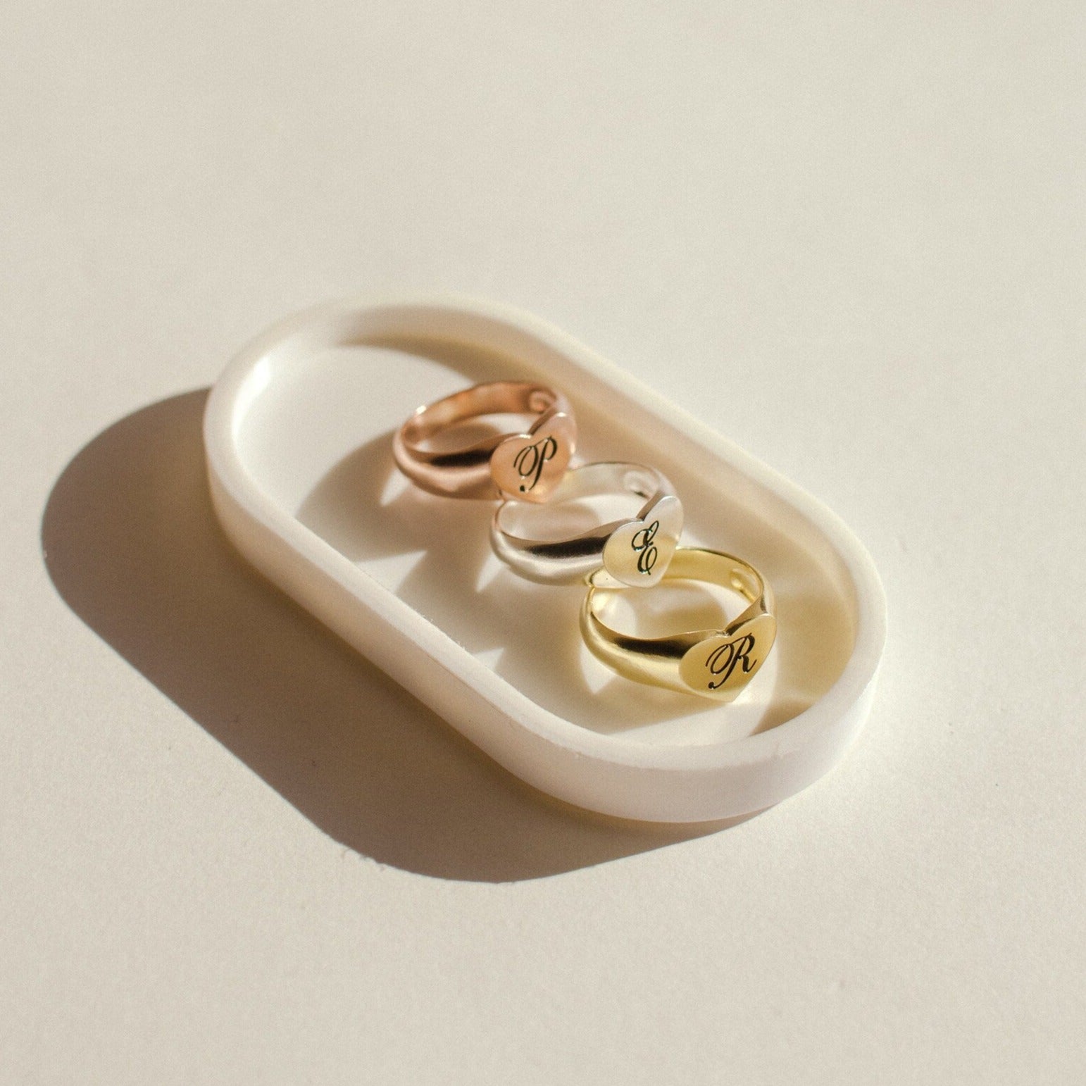 Cherished Affection: The Traditional Initial Heart Signet Ring