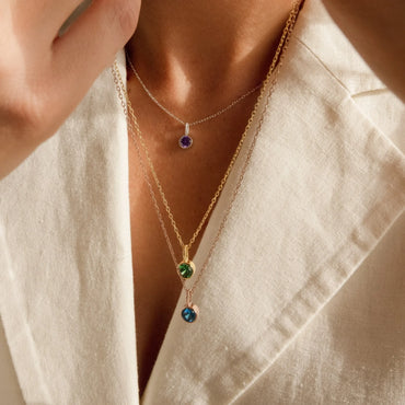 Dainty birthstone necklace