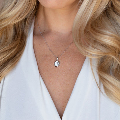 Initial Pendant Necklace Sterling Silver H