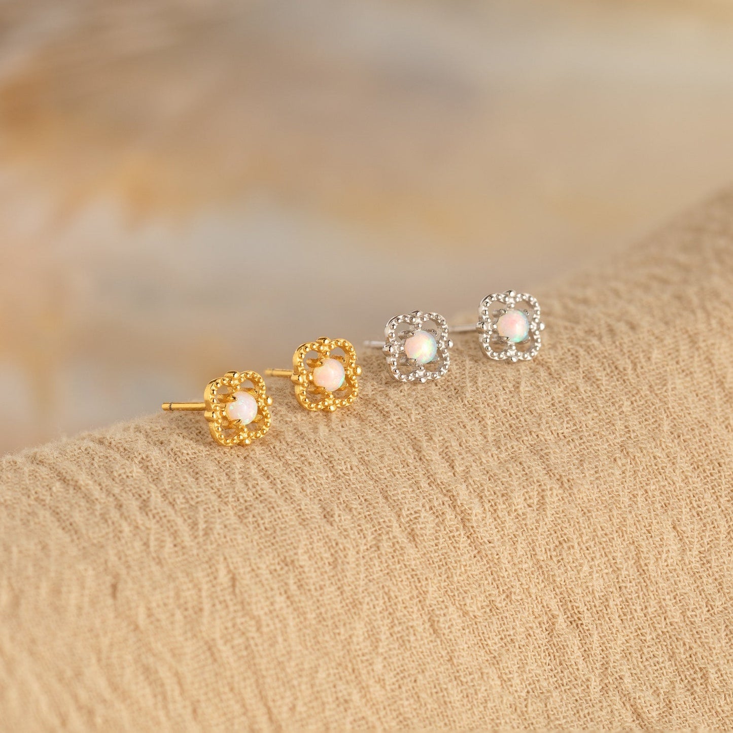 Vintage Opulence: Alora Opal Stud Earrings