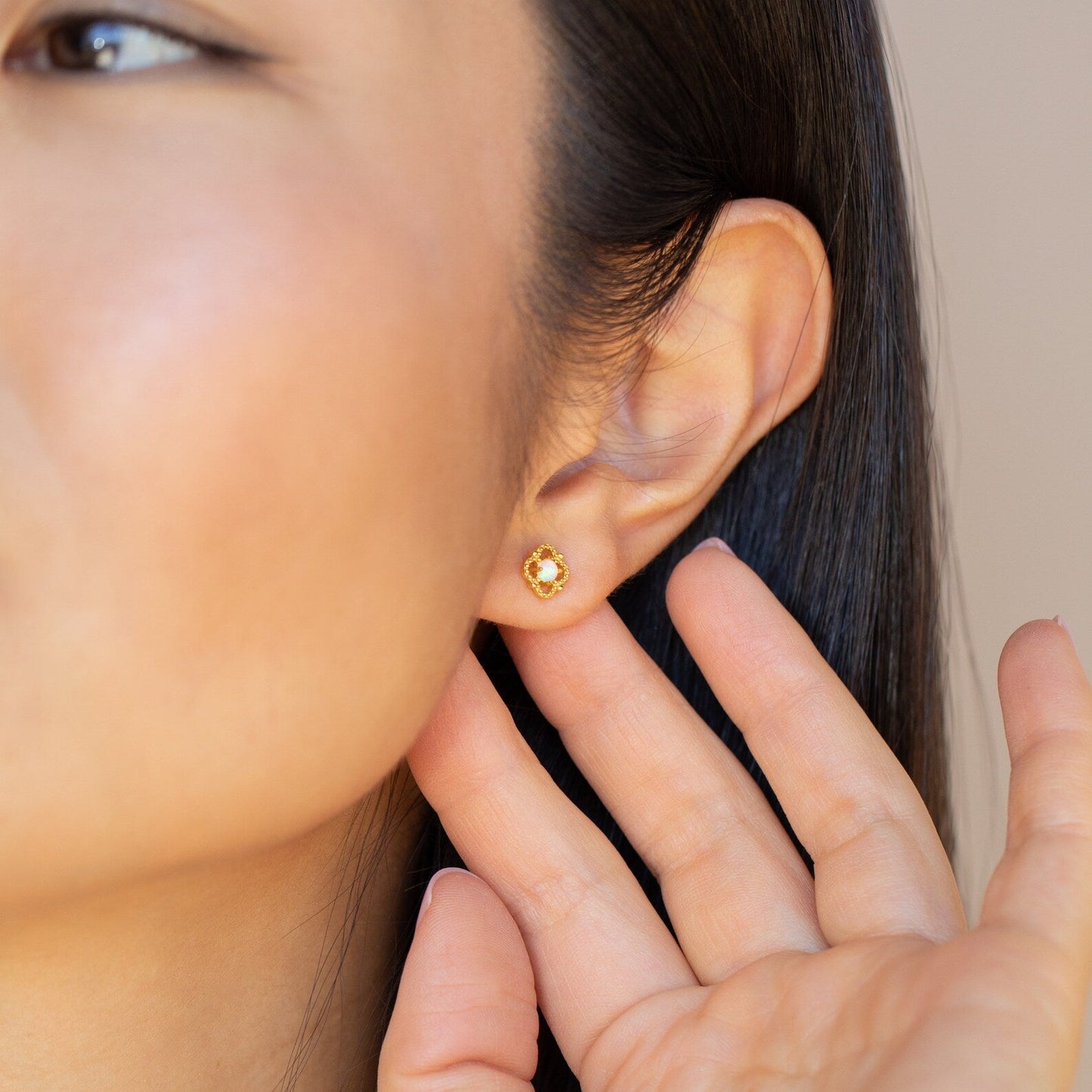 Vintage Opulence: Alora Opal Stud Earrings