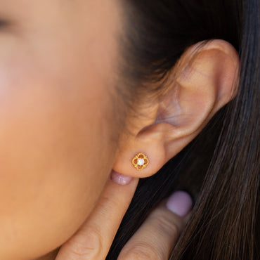 Vintage Opulence: Alora Opal Stud Earrings