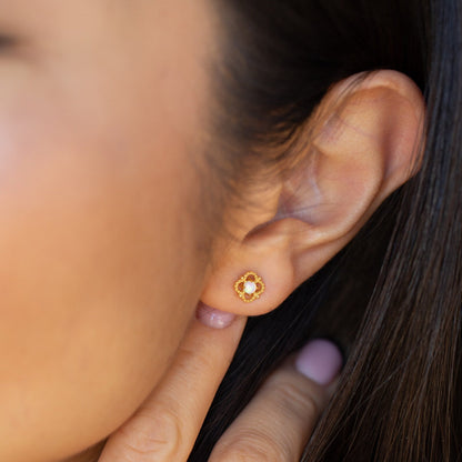 Vintage Opulence: Alora Opal Stud Earrings