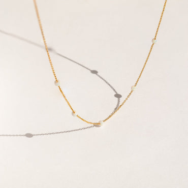 Opal Station Necklace 18K Gold