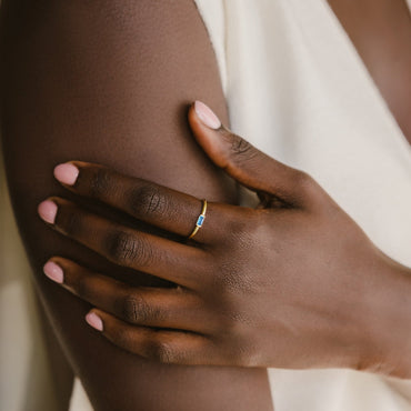Custom Baguette Birthstone Ring