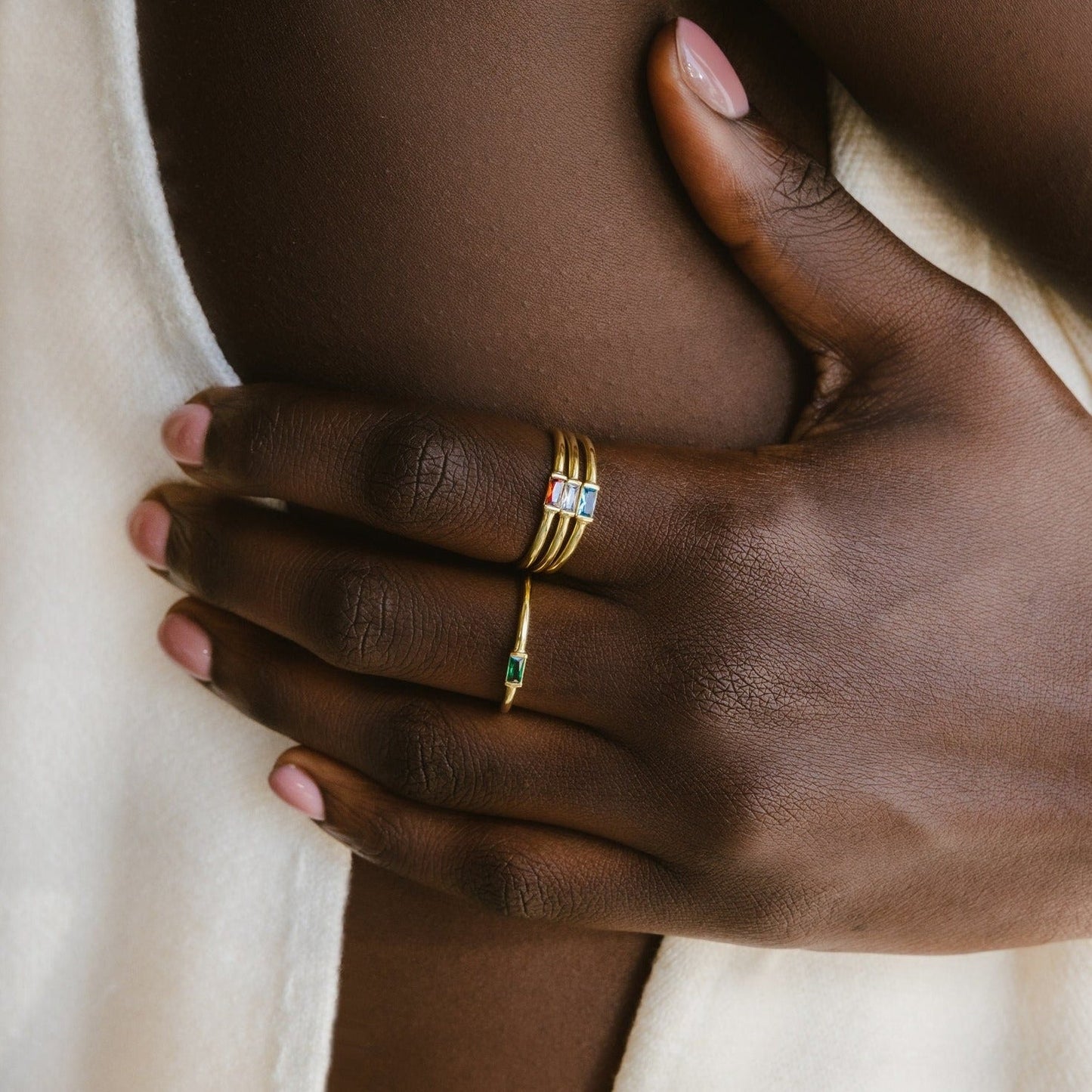 Custom Baguette Birthstone Ring