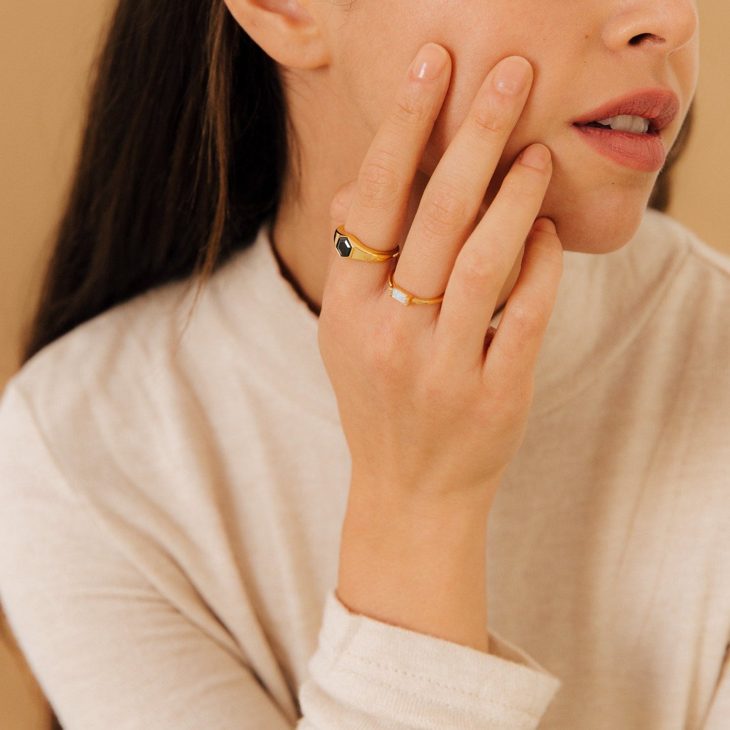 Kiera Opal Baguette Ring 18K Gold