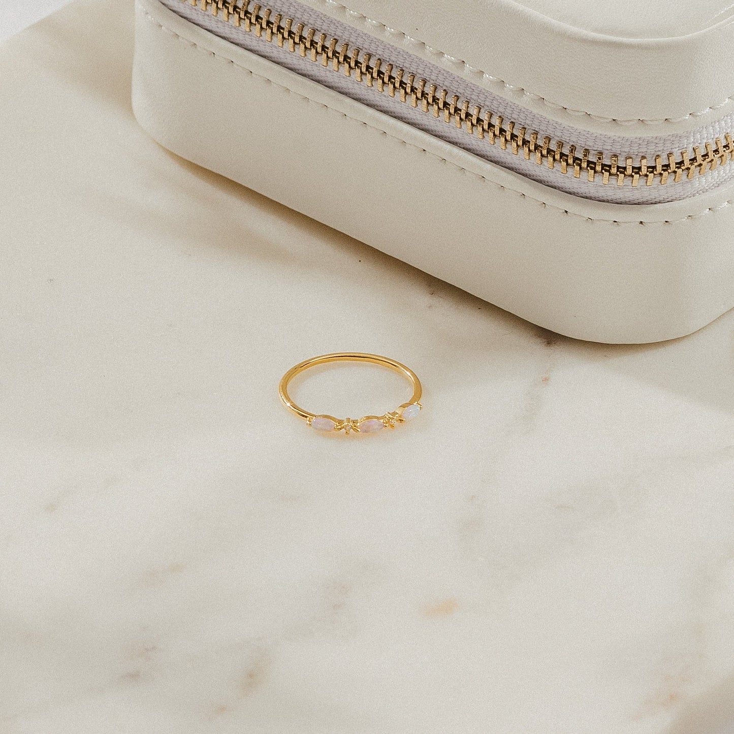Radiant Elegance: Alessia Trio Opal Ring