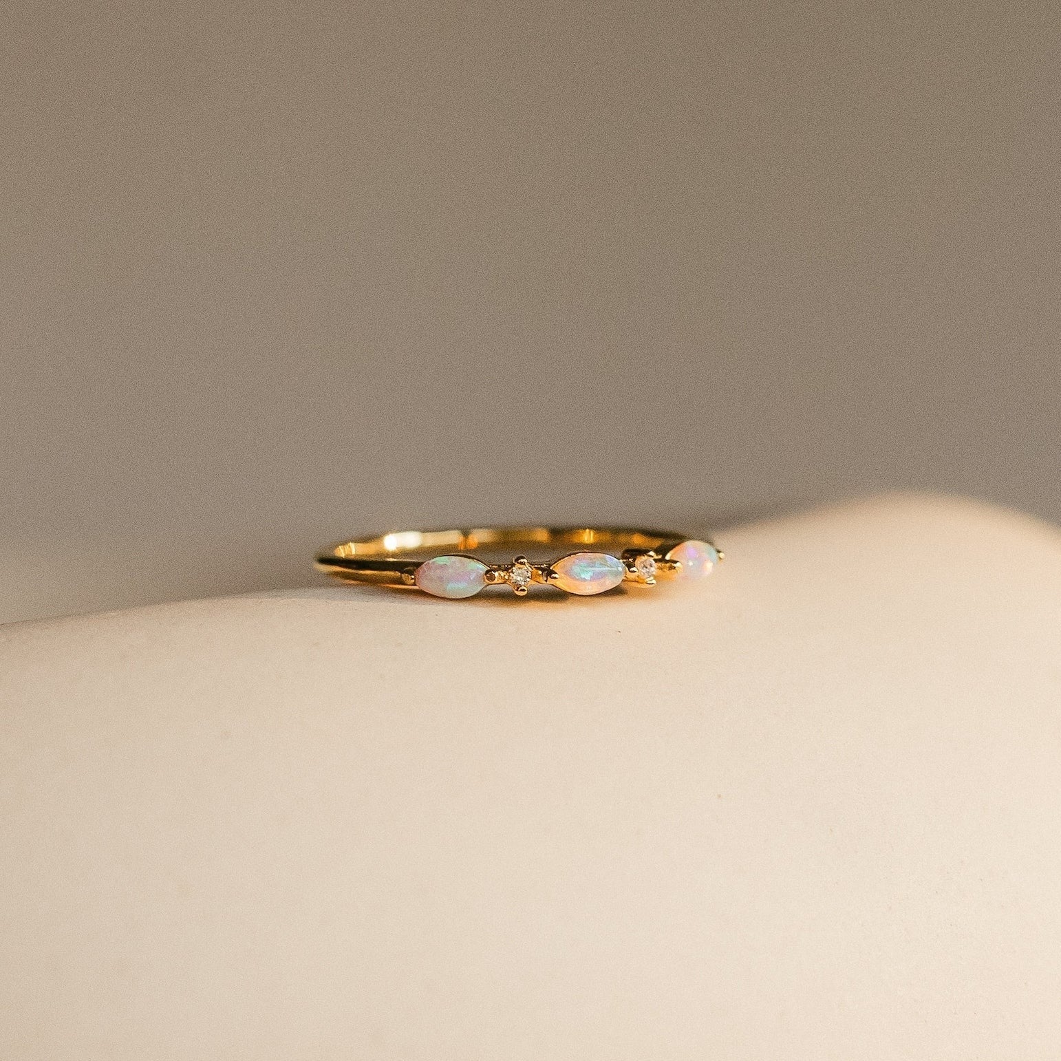 Radiant Elegance: Alessia Trio Opal Ring