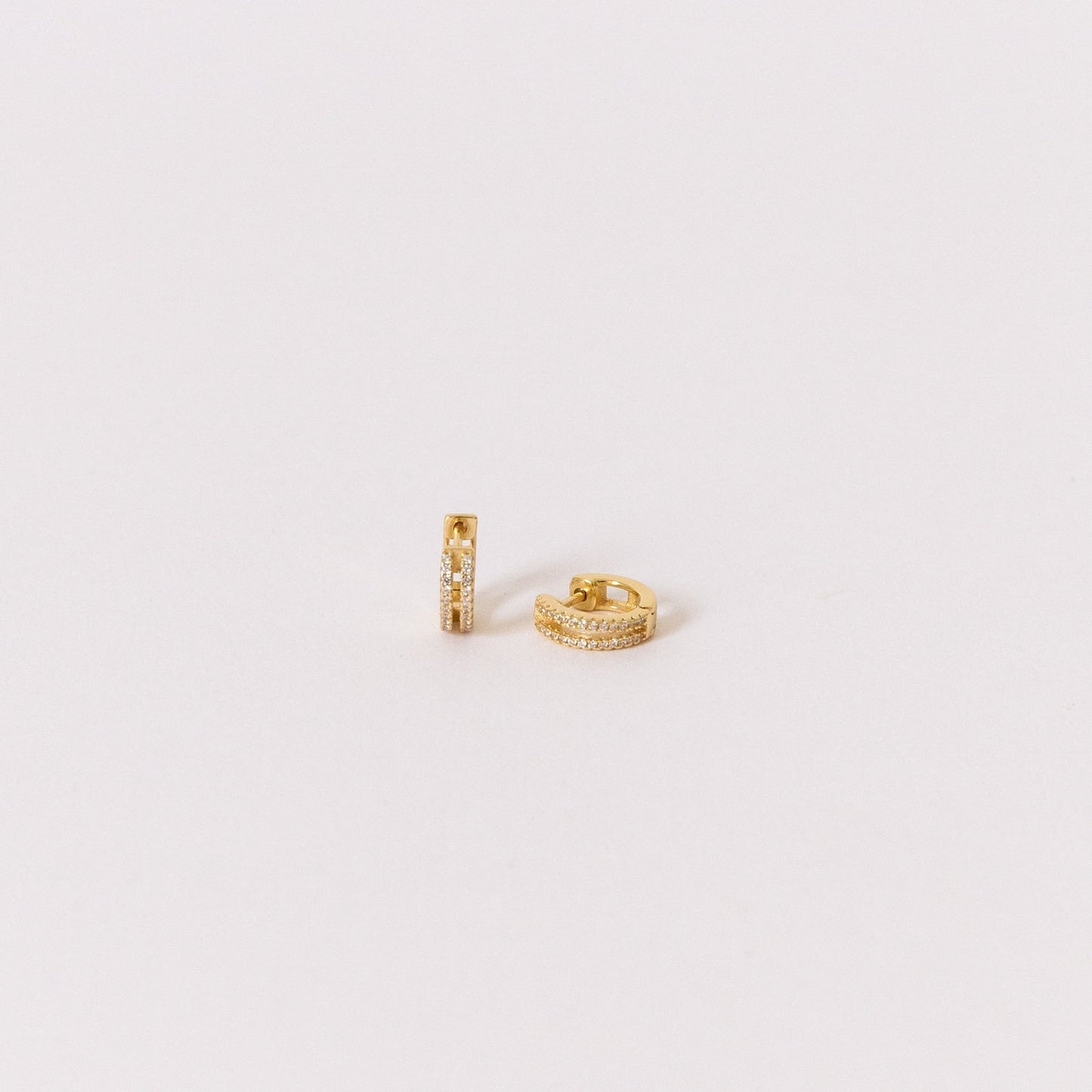 Eternal Sparkle: Ashley Duo Pavé Huggie Earrings
