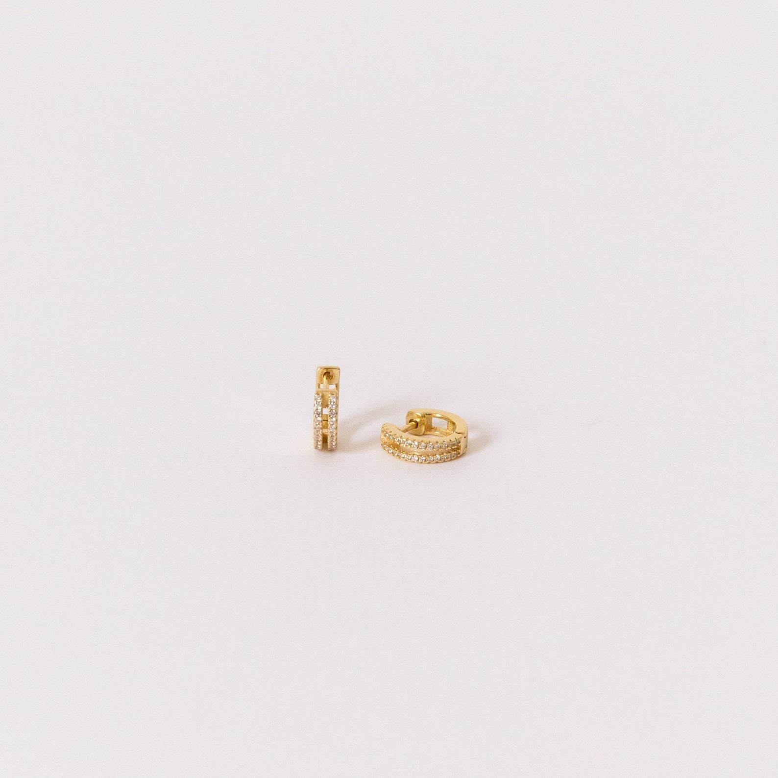 Eternal Sparkle: Ashley Duo Pavé Huggie Earrings