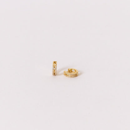 Eternal Sparkle: Ashley Duo Pavé Huggie Earrings