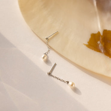 Isha Pearl Drop Earrings Sterling Silver