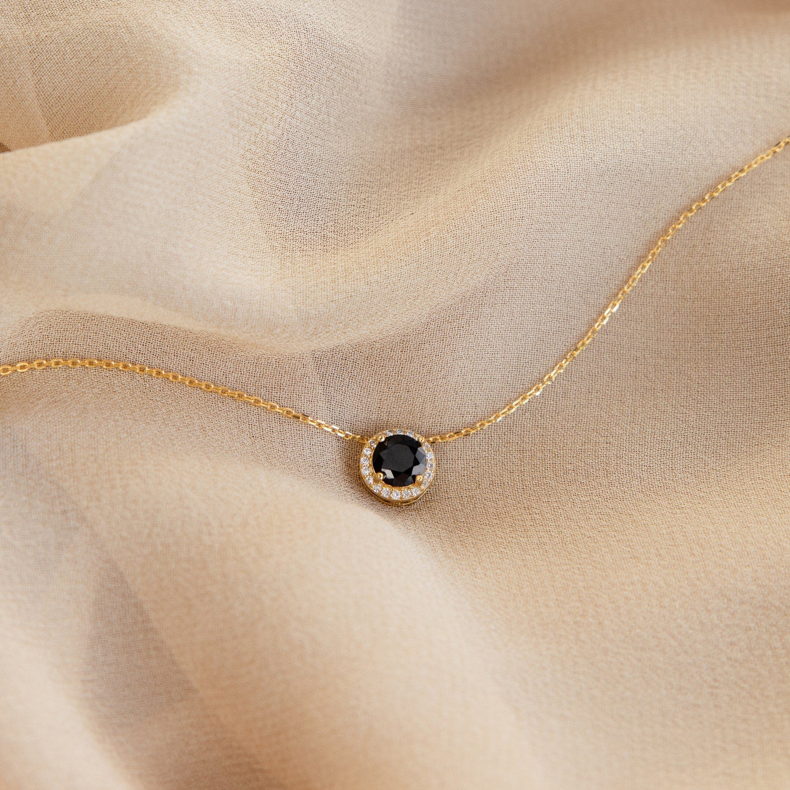 Radiant Elegance: Halo Birthstone Necklace