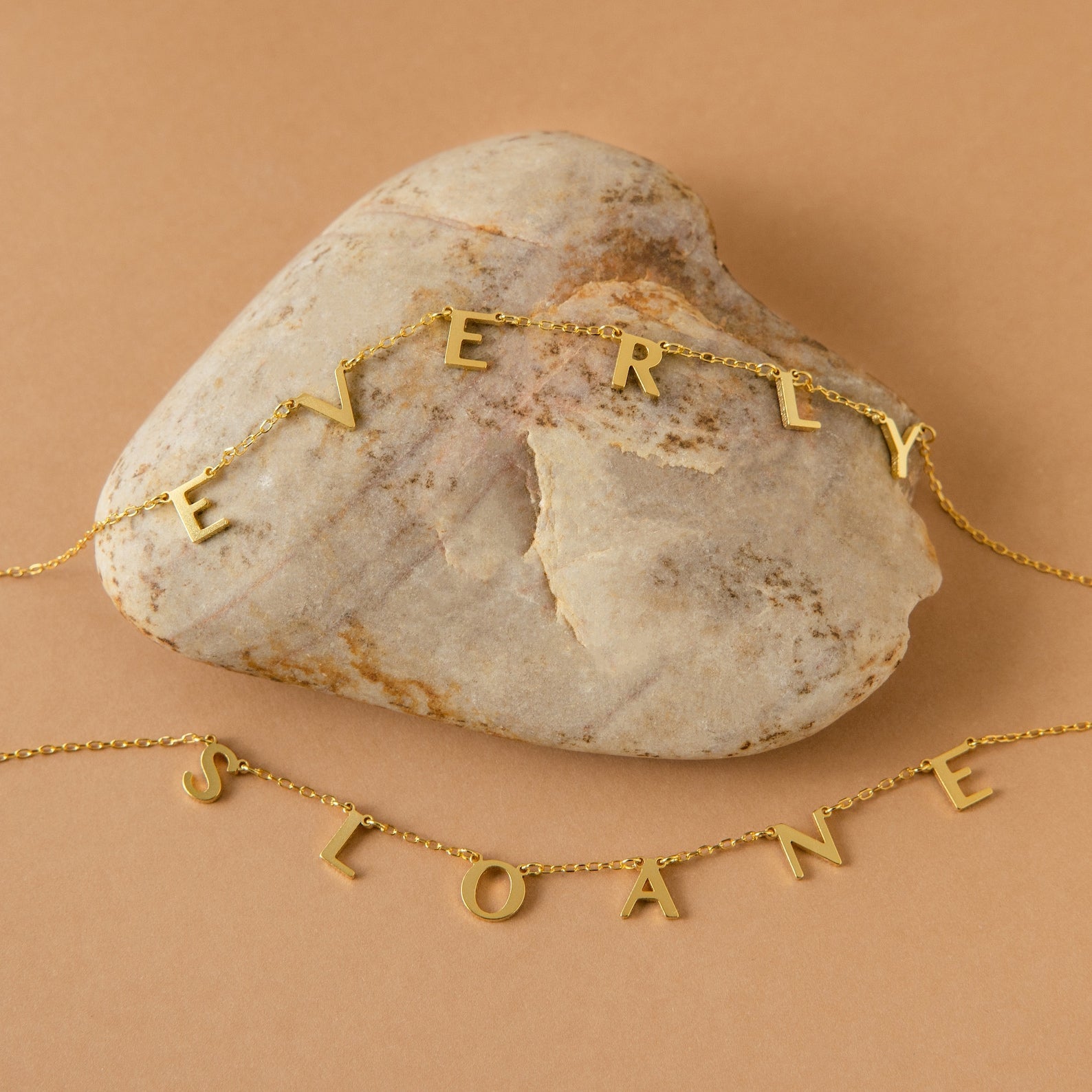 Dainty Personalized Letter Necklace 18K Gold