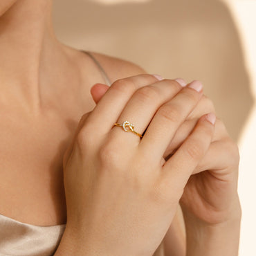 Eternal Love: Diamond Heart Knot Ring