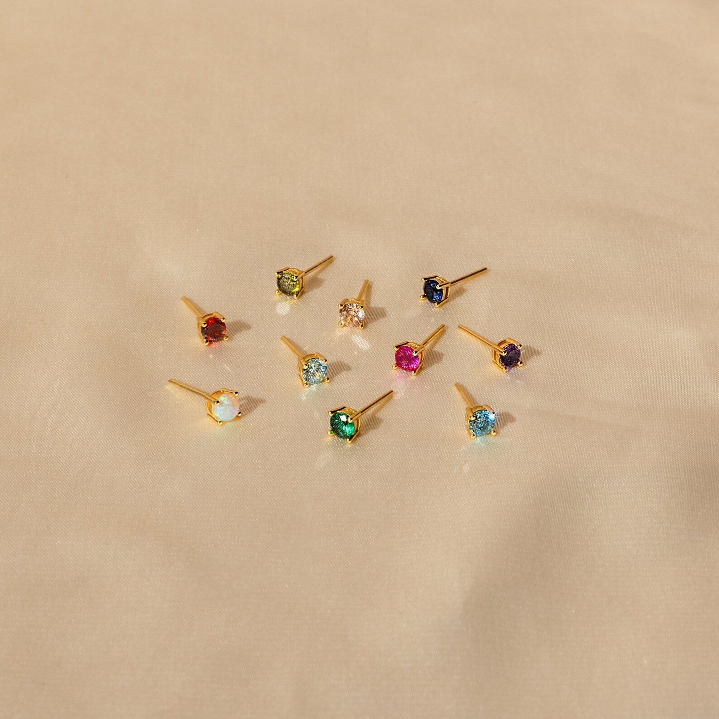 Booker Large Birthstone Stud Earrings