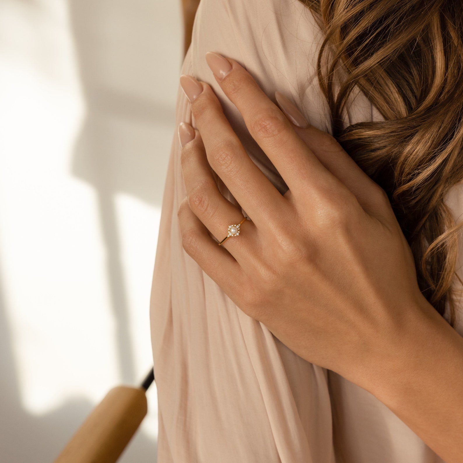 Timeless Charm: Vintage Pave Pearl Ring
