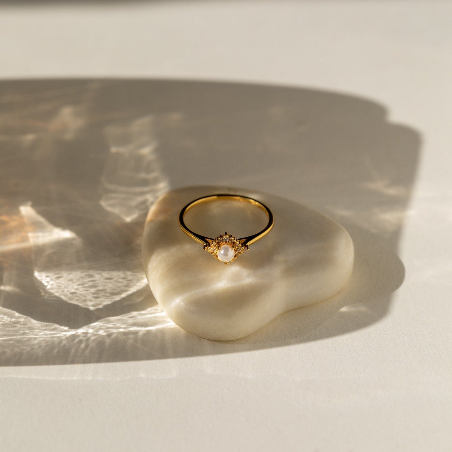 Timeless Charm: Vintage Pave Pearl Ring