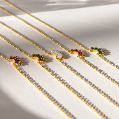 Personalized Marquise Birthstone Necklace
